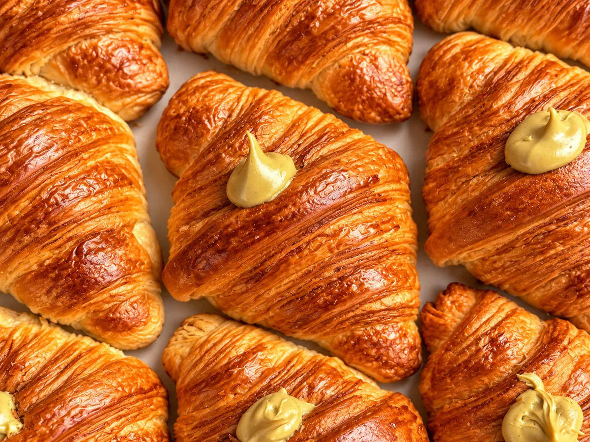 Pistáciové croissanty z dnešního pečení